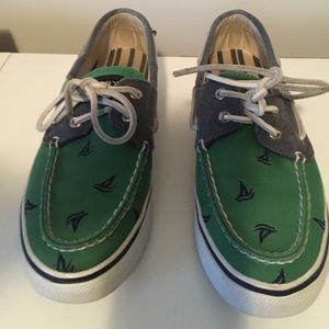 Sperry Women’s Green & Blue Anchor Boat Shoes